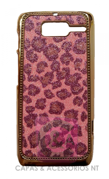 Capa Oncinha  Glitter para Motorola Razr D3